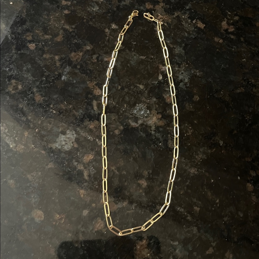 Elegant Fashion Gold Chain Paperclip Necklace NWOT - Picture 7 of 9